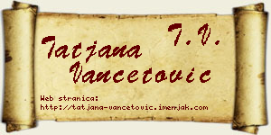 Tatjana Vančetović vizit kartica
